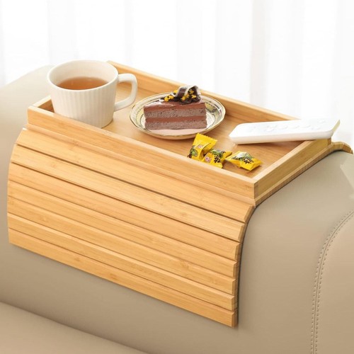 Bamboo sofa armrest tray - bamboo,