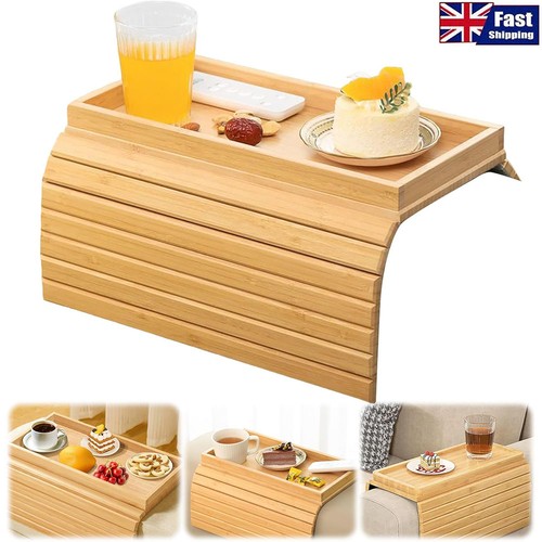 Arm rest organiser tray - arm, bamboo